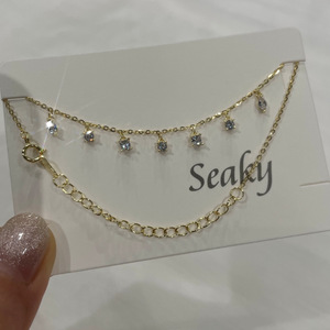 Collar con Colgante de Osito de Peluche con Letras de Diamantes Microincrustados en Plata de Ley S925 Chapada en Oro de 18K, Colgantes de Diamantes para Clavícula - Product Image 5