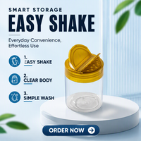 Bouteille shaker en plastique PET pour épices 150ml 200ml 330ml, sel, poivre, piment, avec couvercle à clapet doré, pour la cuisine