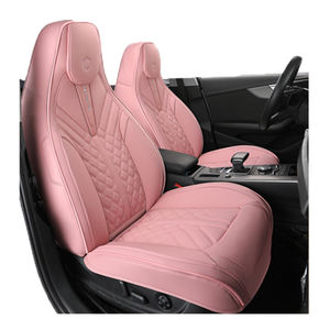 Couleurs roses des coussins de siège de voiture pour dame version cinq places antidérapante housses de siège de voiture en cuir perforé ensemble complet univers - Product Image 1