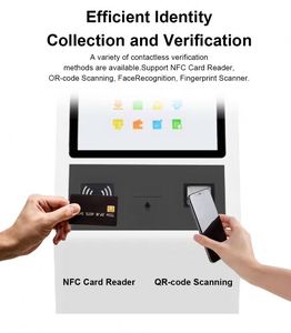 21.5/27英寸液晶队列管理亭呼叫系统条形码扫描仪票据收集终端自助服务队列亭 - Product Image 5