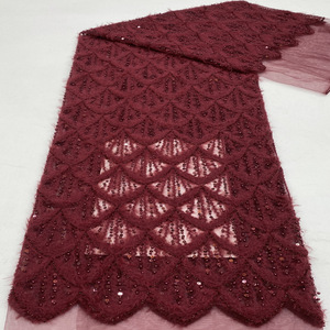 Cordón peludo + cuentas + bordado de lentejuelas, vestido sencillo, ropa infantil, zapatos, bolsos, sombreros, tela <span class=keywords><strong>con</strong></span> bordado de cuentas - Product Image 4