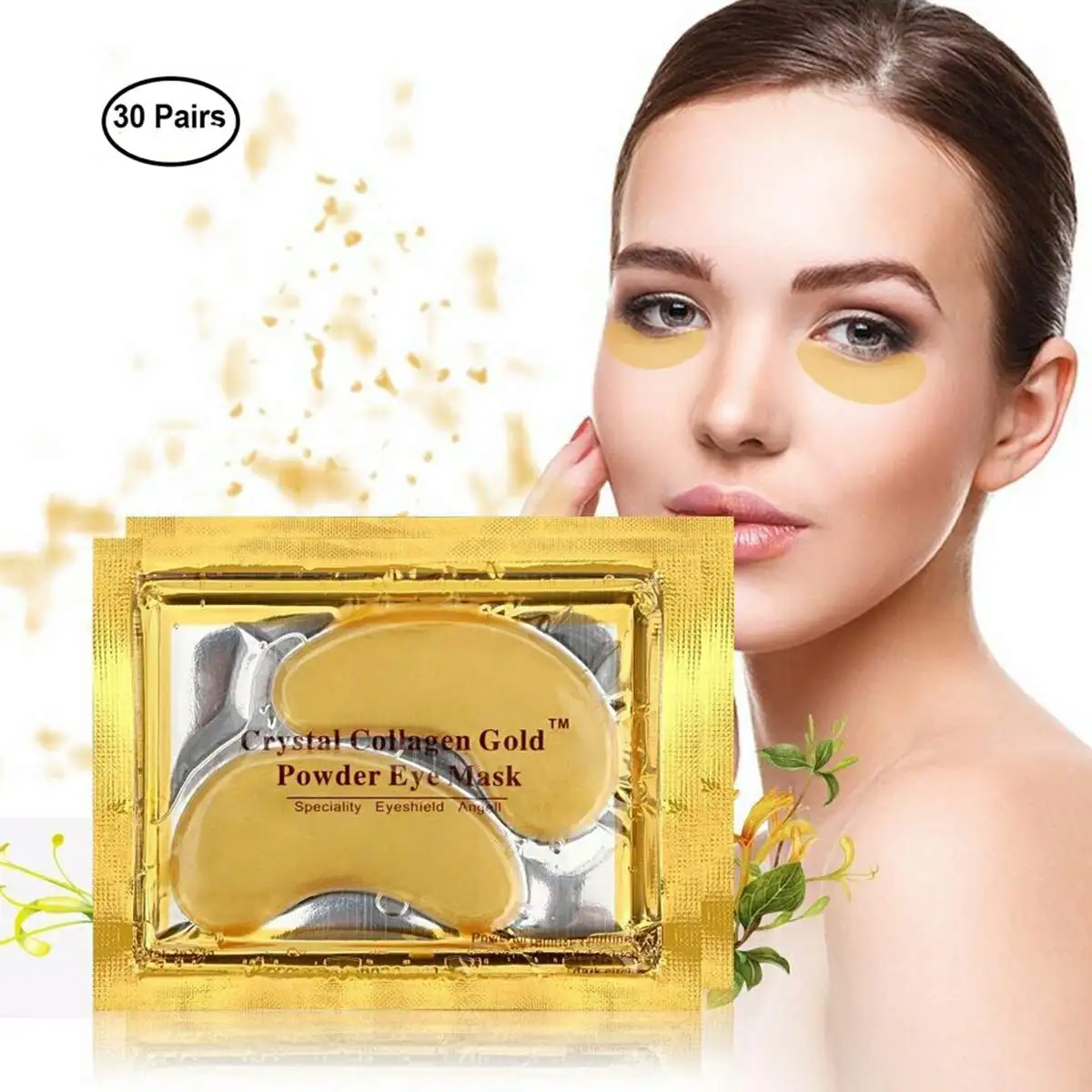 1 Pairs Crystal Collagen Gold Powder Eye Mask