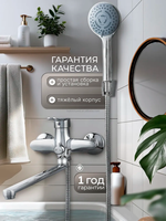 Robinet de douche mural commercial à poignée unique et col long pour salle de bain, robinet de cuisine moderne en céramique finition chromée avec douchette à main