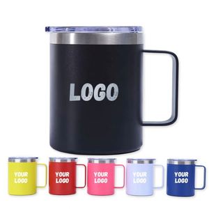 Tasse à café promotionnelle personnalisée en acier inoxydable de haute qualité 12 oz avec logo imprimé – Cadeau d'entreprise pour bureau - Product Image 1