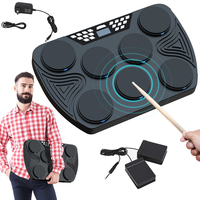Batterie électronique numérique portable ED01, kit de pads de batterie de table 7 pads sensibles à la vitesse pour la pratique des enfants et des adultes