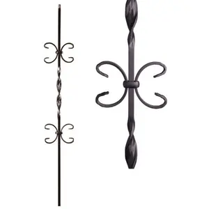 Single Rectangle Iron Baluster Wrought Iron Components Spindle Hot Forged Ornamental