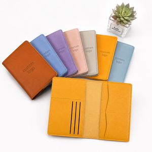Custom Logo PU Leather Passport Cover Sublimation Blank Travel <b>Wallet</b> ID Card <b>Holder</b> Available in Multiple Colors for Gift - Product Image 1