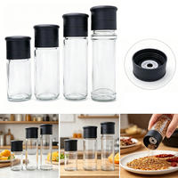 Bouteille en verre personnalisée de 100 ml pour poivre / moulin à épices manuel en plastique pour produits secs – Catégorie : Moulins