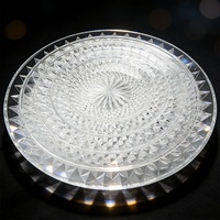 Plateau de service rond moderne en acrylique transparent, plateau en plastique pour fruits secs, bonbons, collations, pour bar, maison, restaurant, fête