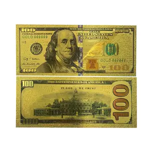 Индивидуальная Золотая фольга, Банкнота в долларах США, банкноты в 100 долларов США, банкноты в золотой фольге для коллекционирования