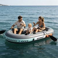 Bateau à rames en PVC OEM avec pompe manuelle, bateau de pêche gonflable d'extérieur