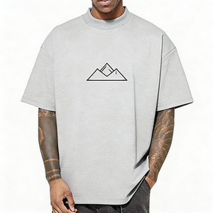 T-shirt décontracté personnalisé avec logo, en coton tricoté 100 %, coupe oversize, respirant et à séchage rapide, collection Printemps 2026 pour hommes (OEM) - Product Image 2