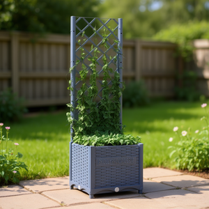 Maceta de Jardín de Polipropileno, Diseño Cuadrado Pequeño y Moderno, Color Gris, para Uso en Exteriores - Product Image 2