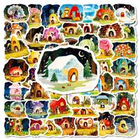 56 Piezas de Adhesivos de PVC Impermeables con Dibujos Animados de Animales para Decoración de Carcasas de Teléfono, Cuadernos y Vasos