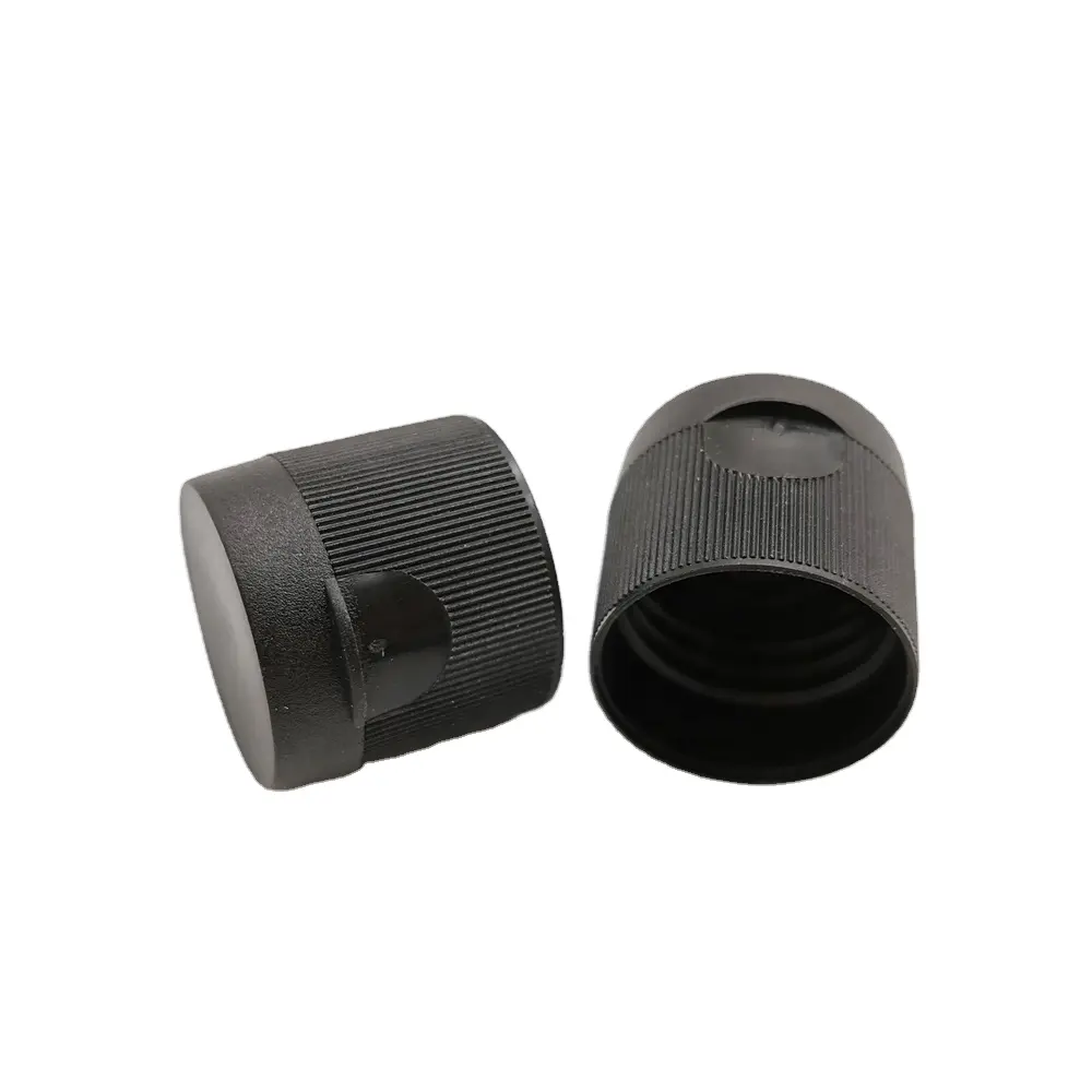 plastic lids manufacture supply black 24-410 ribbed flip top cap for water bottle cover