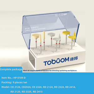 Kit di Lucidatura Elettrica in <span class=keywords><strong>Zirconia</strong></span> Toboom HP0109D, Frese per Taglio e Lucidatura ad Alta Velocità per Uso Extra-Orale in Laboratorio/Clinica Dentale - Product Image 2
