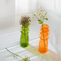 Vase en verre à bulles coloré, empilable, sculptural, avec col rond, pour la décoration moderne de la maison, présentation sur table