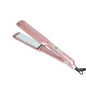 Professional LCD Ionic Titanium Hair Straightener Salon-Infrared Electric Fast LED Display PTC Household Car Outdoor Hotel Use