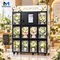 Distributeur automatique de fleurs en libre-service, casier réfrigéré pour bouquets, fonctionnement 24h/24 et 7j/7