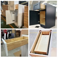 Armoires américaines modernes en bois massif prêtes à assembler Armoires de cuisine modulaires blanches avec accessoires de fermeture en douceur DTC