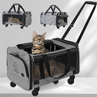 Sac de transport portable pour animaux de compagnie approuvé par la compagnie aérienne Sac de transport respirant pour chiot Voyage Trolley Sac à dos Poussette pour petits animaux Chien Chat Randonnée