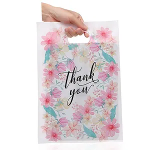 Factory Supplier Custom Wholesale Color Printing Plastic Shopping Bag Coloured Thank You Plastic Bags With Logos