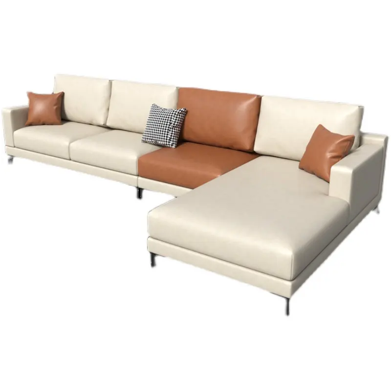 Nuevo sofá combinado de tela de sala de estar familiar pequeña de lujo ligero simple moderno