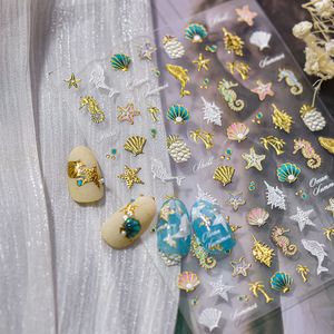 TSZS 5D estampé été Nail Art autocollants <span class=keywords><strong>d</strong></span>écalcomanies en plastique avec océan <span class=keywords><strong>vie</strong></span> étoile <span class=keywords><strong>de</strong></span> mer hippocampe cocotier été thème - Product Image 2