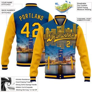 Chaqueta Varsity de Béisbol Urbana Personalizada para Hombre, con Nombre, Número y Logotipo Bordados, Impresión por Sublimación, Ropa Casual de Otoño - Product Image 2