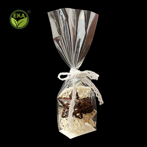 GRS noel biyobozunur özel selofan çanta yuvarlak köşebent şeffaf opp plastik kare düz alt şeker çikolata çanta - Product Image 3