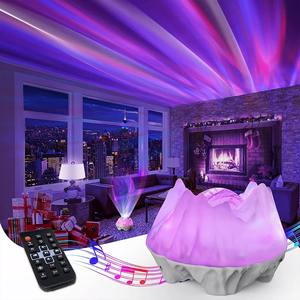 New <b>Snow</b> Mountain Northern Lights Starry Sky Lamp Usb bluetooth Led Music Water Pattern Flame Night Light <b>Projector</b> Lamp - Product Image 6