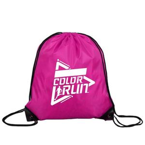 Custom Logo 210D Polyester Folding Lightweight <b>Drawstring</b> <b>Backpack</b> for Gym Sports & Shopping - Product Image 4