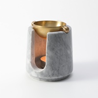 Brûleur d'huiles essentielles en forme de U Maxery, bol en laiton, diffuseur d'huiles essentielles en cristal, décoration moderne pour la maison, le spa, le yoga, la méditation et l'aromathérapie