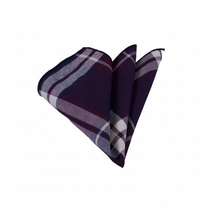 For White Plaid Checkered Viscose Collar Pocket Square for Men Adult One Size - Product Image 2