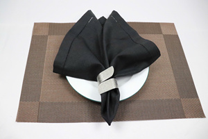 Serviette carrée en lin 100 % naturel, faite à la main, 50x50 cm, ourlet simple, design de luxe - Product Image 4