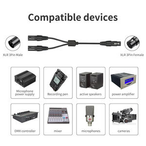 Fábrica al por mayor de gama alta de 3 pines <span class=keywords><strong>XLR</strong></span> hembra a doble Phono macho enchufe Y divisor <span class=keywords><strong>Xlr</strong></span> micrófono altavoz Dmx Cable adaptador - Product Image 3