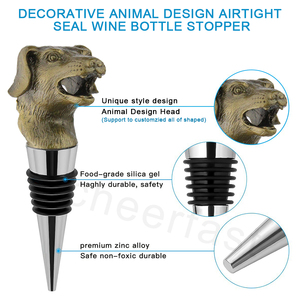 Tapón de vino reutilizable para amantes del vino, caja de regalo personalizada con soporte para pedidos de muestra, de Metal, cabeza de <span class=keywords><strong>toro</strong></span> - Product Image 4