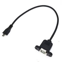 Cable USB 2.0 B Hembra a Micro USB 5 Pines Macho de 0.3m con Orificio para Montaje en Panel para Conector de Impresora y Escáner de Computadora