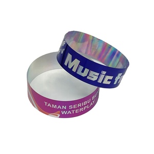 Logotipo personalizado evento holográfico Pulsera Plástico vinilo impresión concierto reflectante Festival banda promocional - Product Image 1