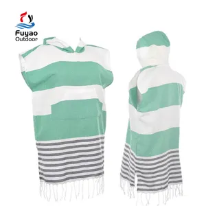 Offre Spéciale Turc Coton Serviette Personnalisé Grande Taille Plage De L'évolution Robe Adultes À Capuchon Surf Poncho Serviette Avec Le gland