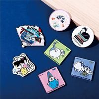 Aimant de réfrigérateur personnalisé en acrylique, style dessiné à la main Kawaii, cadeau mignon pour étudiant, découpé, aimant noir de 3 mm, décoration de réfrigérateur