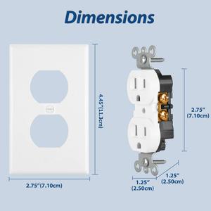 Tomacorriente Dúplex 15A 125V Tipo Americano, Enchufe de Pared, Contacto Eléctrico, Receptáculo Aprobado por <span class=keywords><strong>UL</strong></span> - Product Image 3