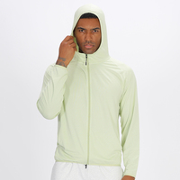 Sweat à capuche pour homme couleur claire entraînement décontracté couleur pure sport automne veste