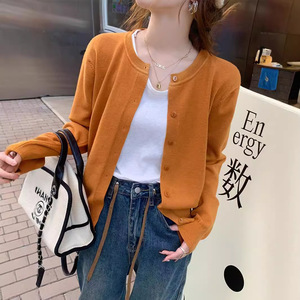เสื้อโค้ทโปโลคาร์ดิแกนถักแขนยาวสำหรับผู้หญิงเสื้อโค้ทแบบลำลองสำหรับฤดูใบไม้ร่วง/ฤดูหนาวสีพื้น - Product Image 5