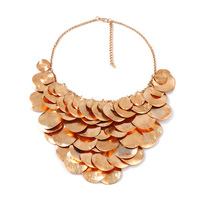 ZA Collier ras-de-cou en disques métalliques électroplaqués, design haut de gamme, personnalisé, polyvalent, tendance et audacieux, pour femme, usage quotidien, transfrontalier