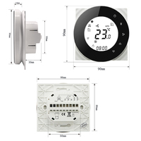 Panel Kontrol Suhu HVAC Fleksibel dengan Tombol Sentuh dan Fungsi Pengatur Waktu, Termostat LCD Bulat Hitam untuk Penggunaan di Rumah Sakit & Taman
