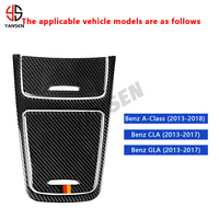 Fibre de carbone pour Mercedes Benz CLA GLA a Classe W117 W176 A180 2014-2018 Boîte de rangement centrale Panneau Garniture Cendrier Couverture Autocollant