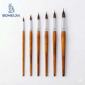 Ensemble de pinceaux à <span class=keywords><strong>aquarelle</strong></span> professionnels BOMEIJIA en poils de <span class=keywords><strong>Kolinsky</strong></span>, 6 pièces, qualité artiste, pinceaux ronds pointus pour artiste - Product Image 1