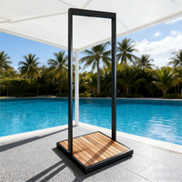 Vaguel Hersteller Neue Schwarze Wasserdichte Bodengleiche Freistehende Outdoor-Dusche