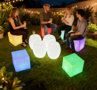 Cube lumineux LED moderne de 30 cm/11,8 pouces pour la maison, le bar, l'hôtel, la salle de sport et les salles à manger - Plastique résistant à l'eau